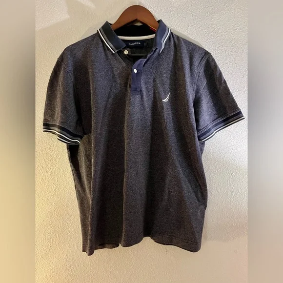 Nautica Men's Navy Blue Polo Shirt, Business Casual Collared Dress Shirt - Picture 3 of 9